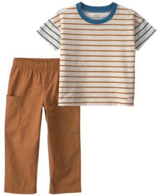 Toddler Boys' 2T-5T Striped Short-Sleeve T-Shirt and Pant, 2-Piece Set