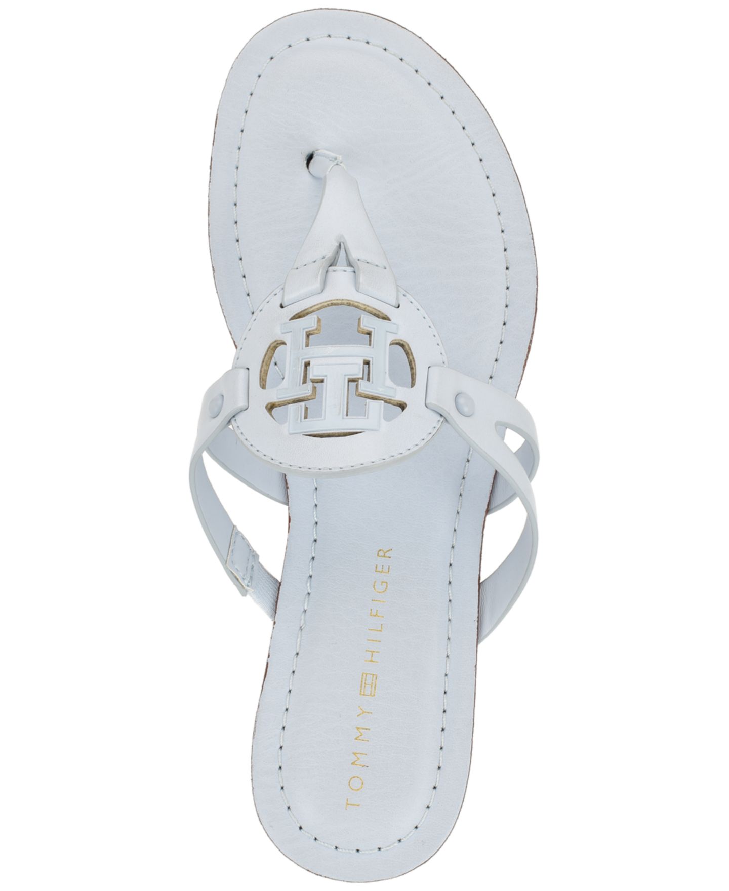Женские сандалии Tommy Hilfiger Lerriz Logo Flat Thong Slide, цвет: Синий — фото 4