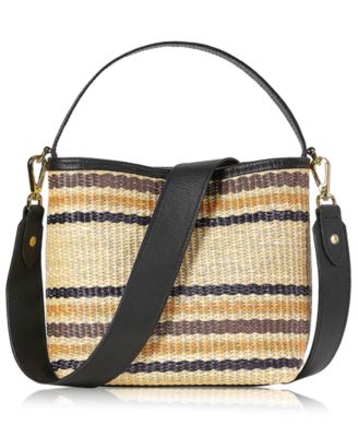 Tate Raffia Small Bucket Handbag