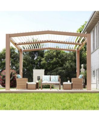 Louvered Pergola -  Outdoor Pergolas with Adjustable Louvered Roof, Reinforced Aluminum Frame, Integrated Drainage System