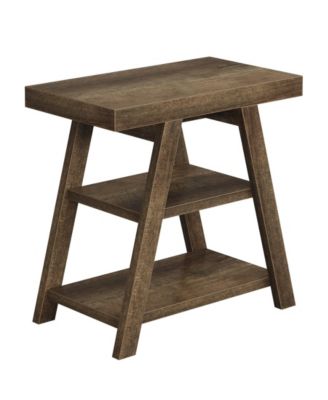 3-Tier Wood End Table with Storage Shelf for Living Room