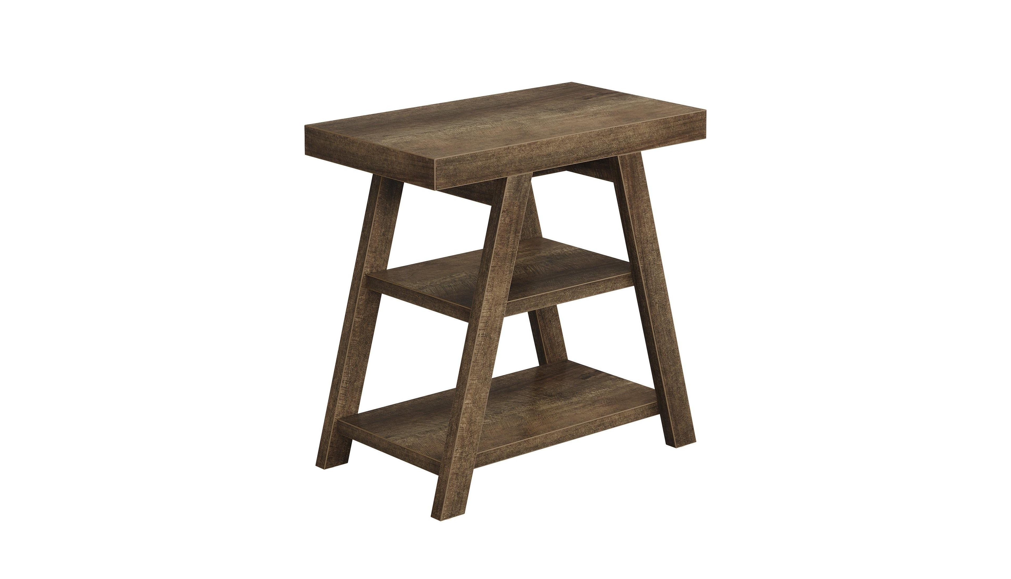Slickblue 3-Tier Wood End Table with Storage Shelf for Living Room