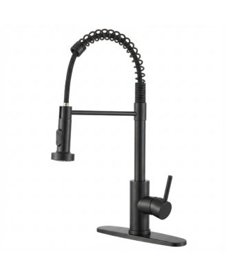  Stainless Steel Kitchen Faucet Single Handle Single Hole or 3 Hole Industrial Pull Down Sprayer Faucet for Farmhouse Camper RV Laundry Wet