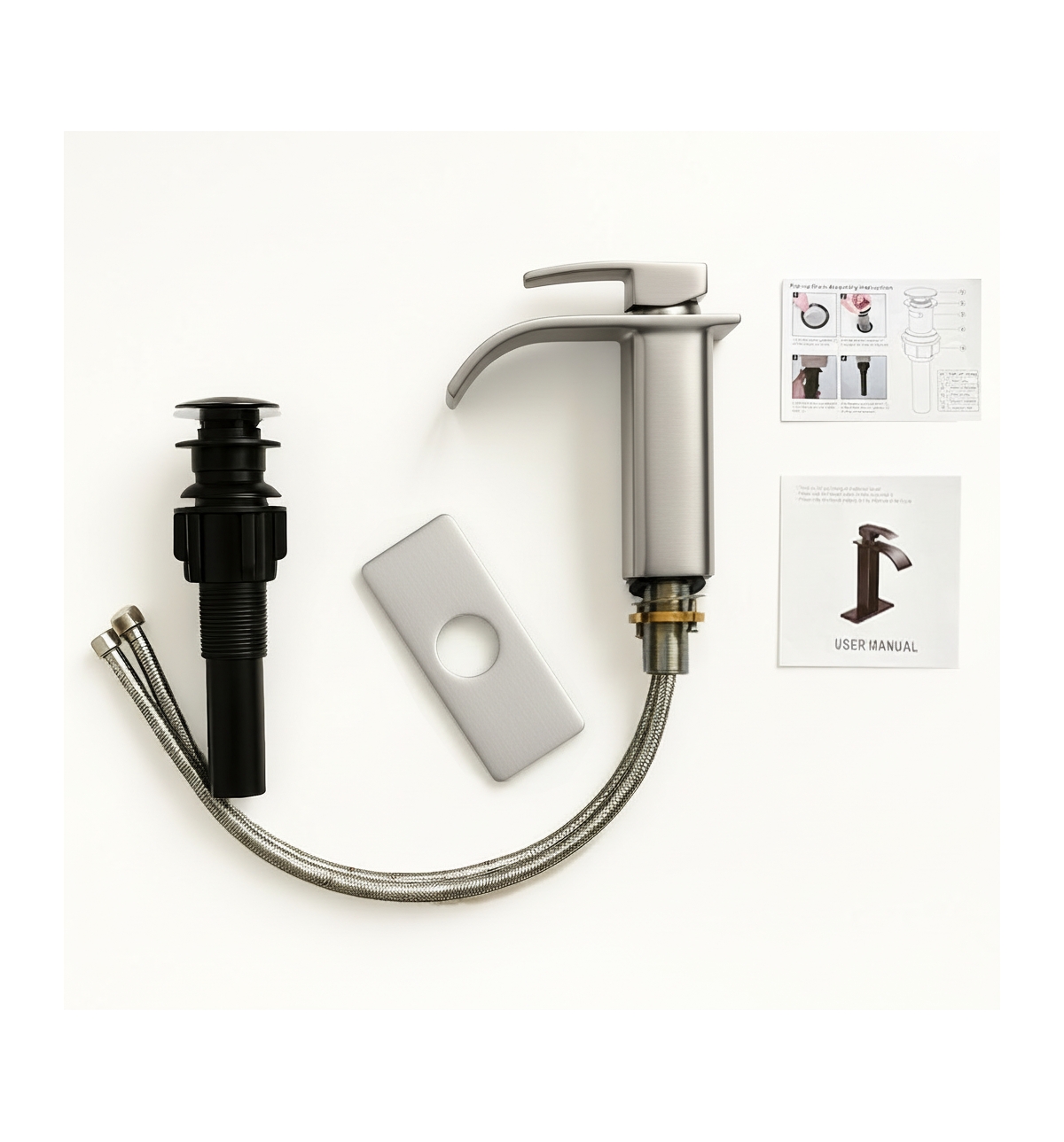 Phying Single Handle Bathroom Faucet Lavatory Faucet Stainless Steel Single Hole-tp