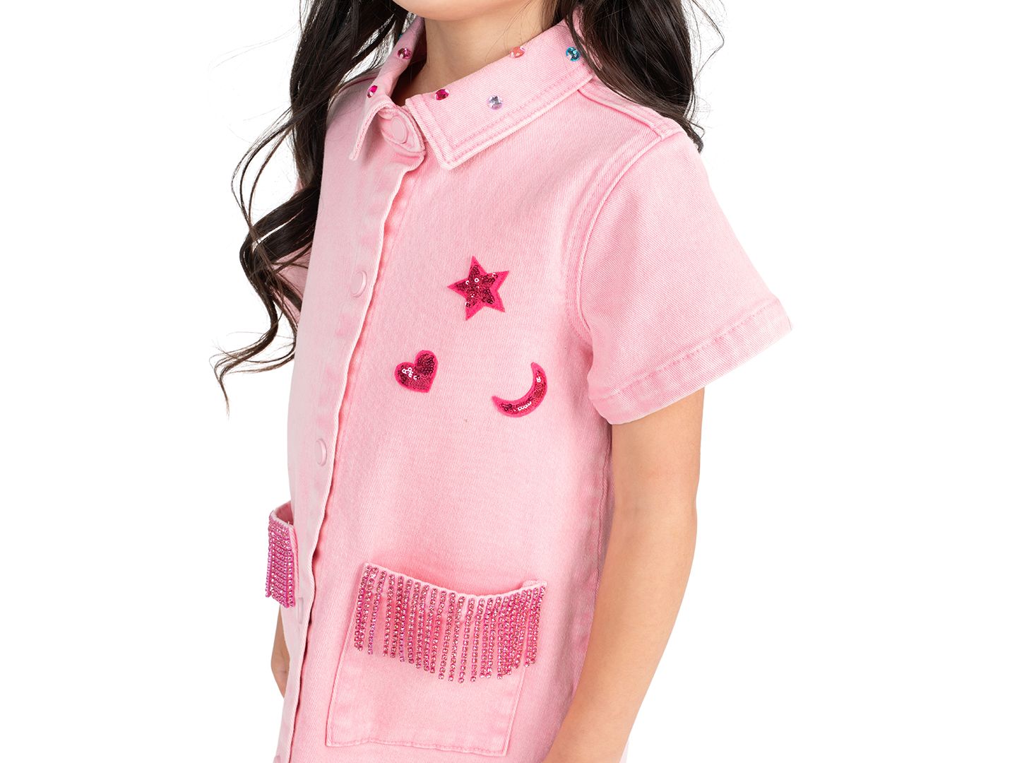 Платье Rare Editions Short-Sleeve Dress для девочек, цвет: Розовый — фото 2