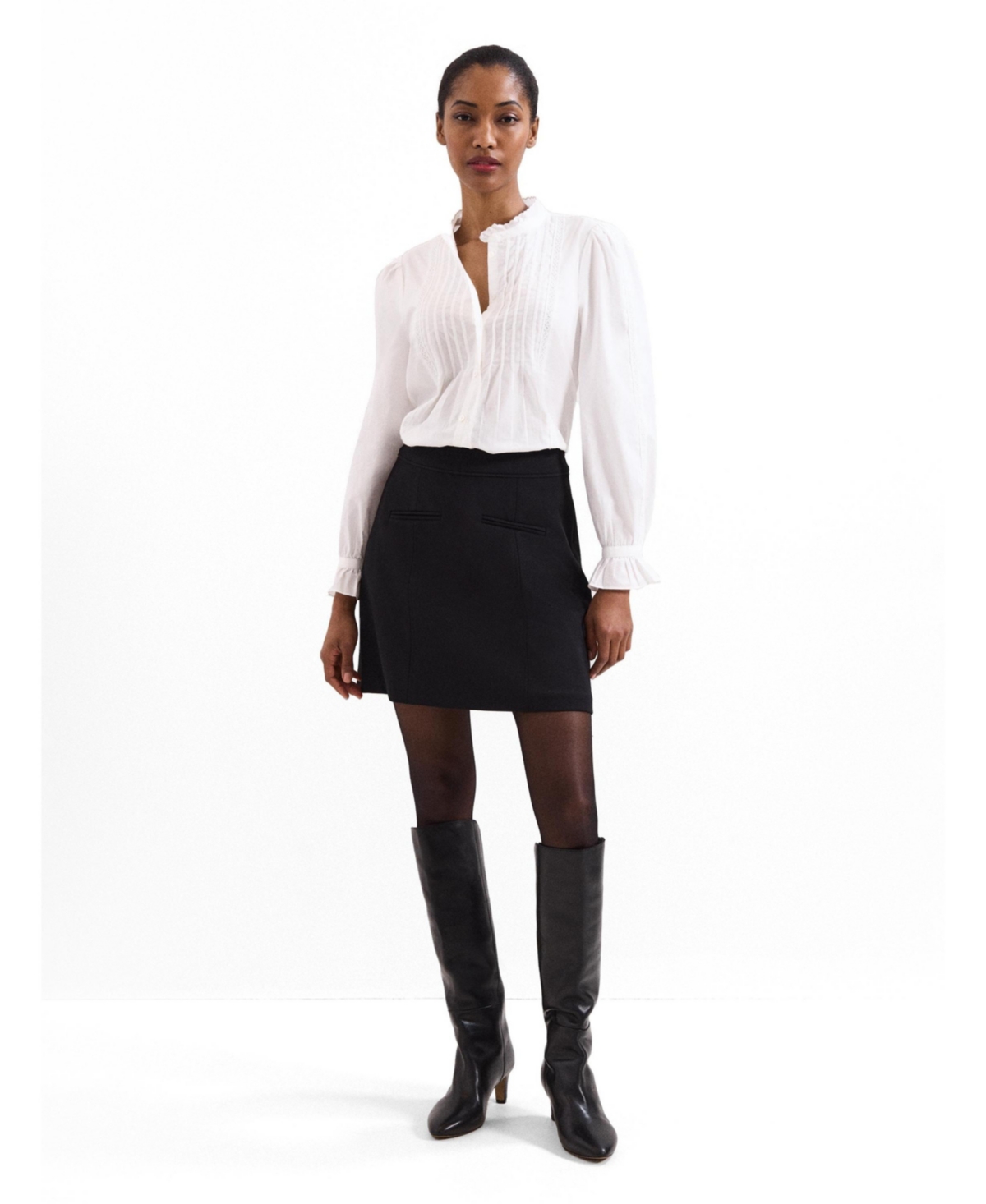 Phase Eight Women's Laurie Pleated Embroidered Cotton Blouse