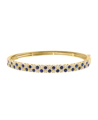 Sapphire (2-1/3 ct. t.w.) & Diamond (1/8 ct. t.w.) Bracelet in Sterling Silver