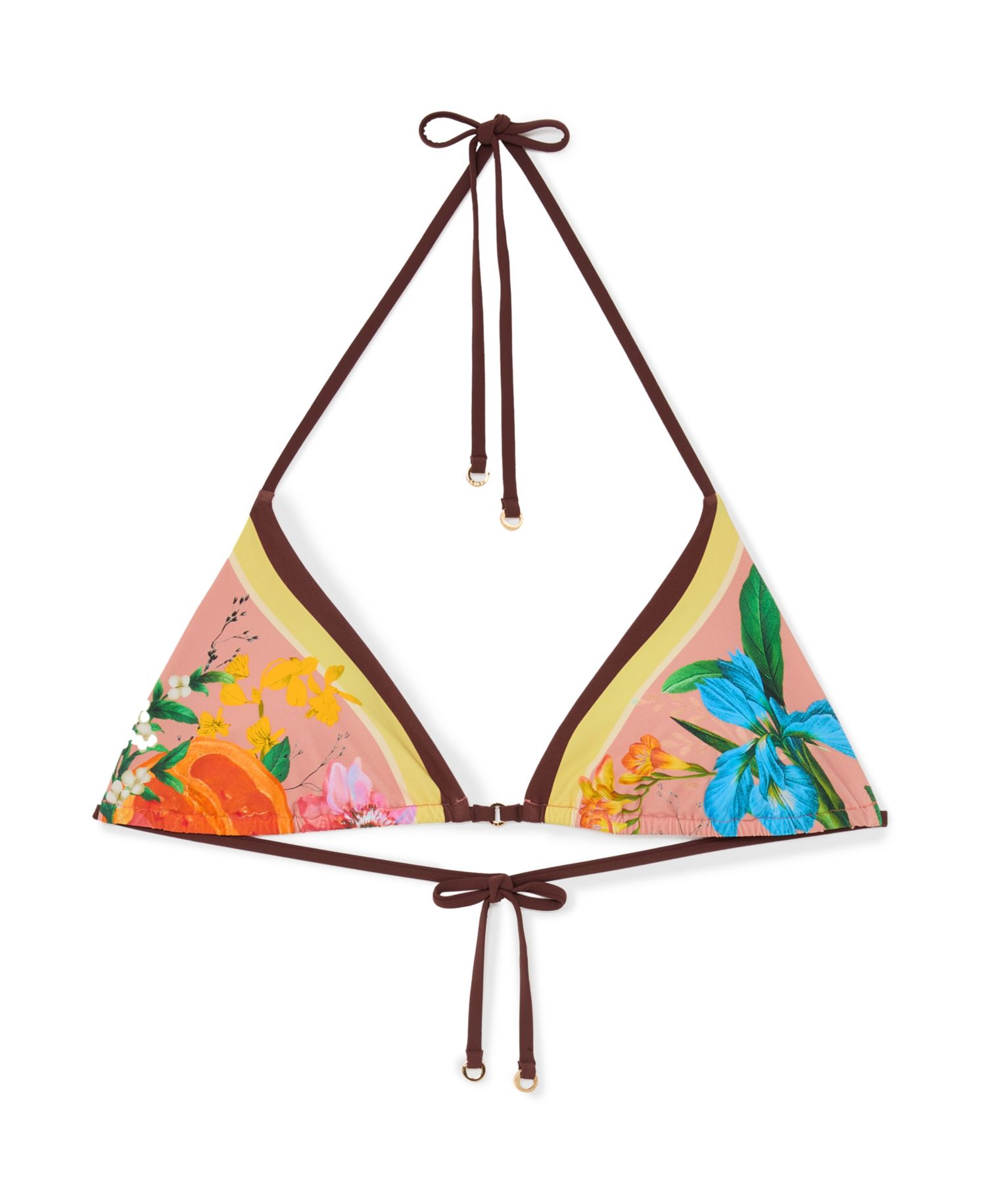 Women's Floral-Print Triangle Bikini Top