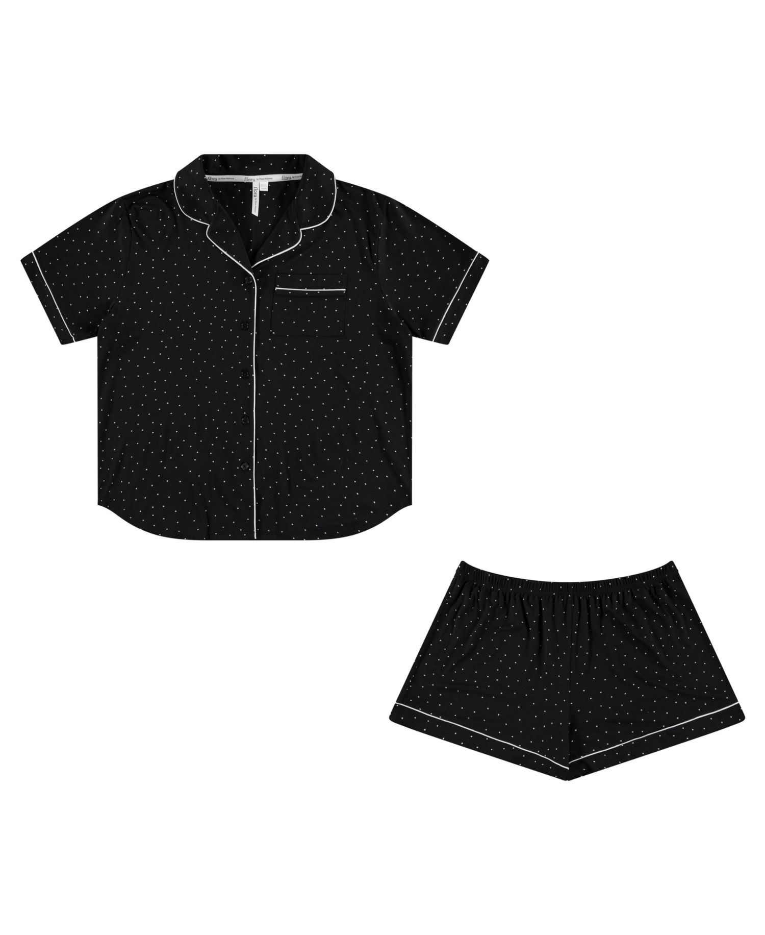Women's Gabriella Notch Collar Shirt and Pajama Shorts, 2-Piece Set