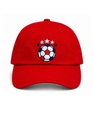 Girls Bits and Bows Little/Big USA Soccer Bow Baseball Hat