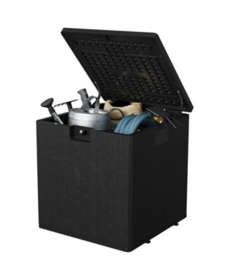 Gallon Outdoor Storage Box, Lockable UV Resistant Storage Chest, Large Waterproof Resin Patio Storage Bin, Suitable for Patio, Garden