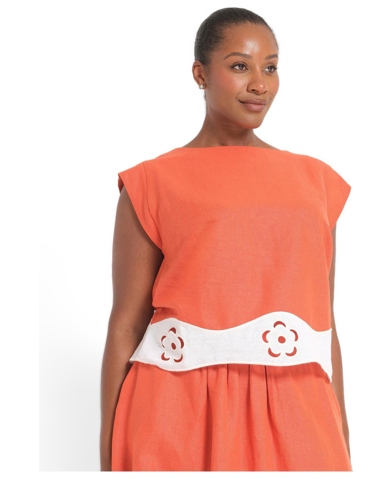 Women's Kaia Embroidered Linen Relaxed Top