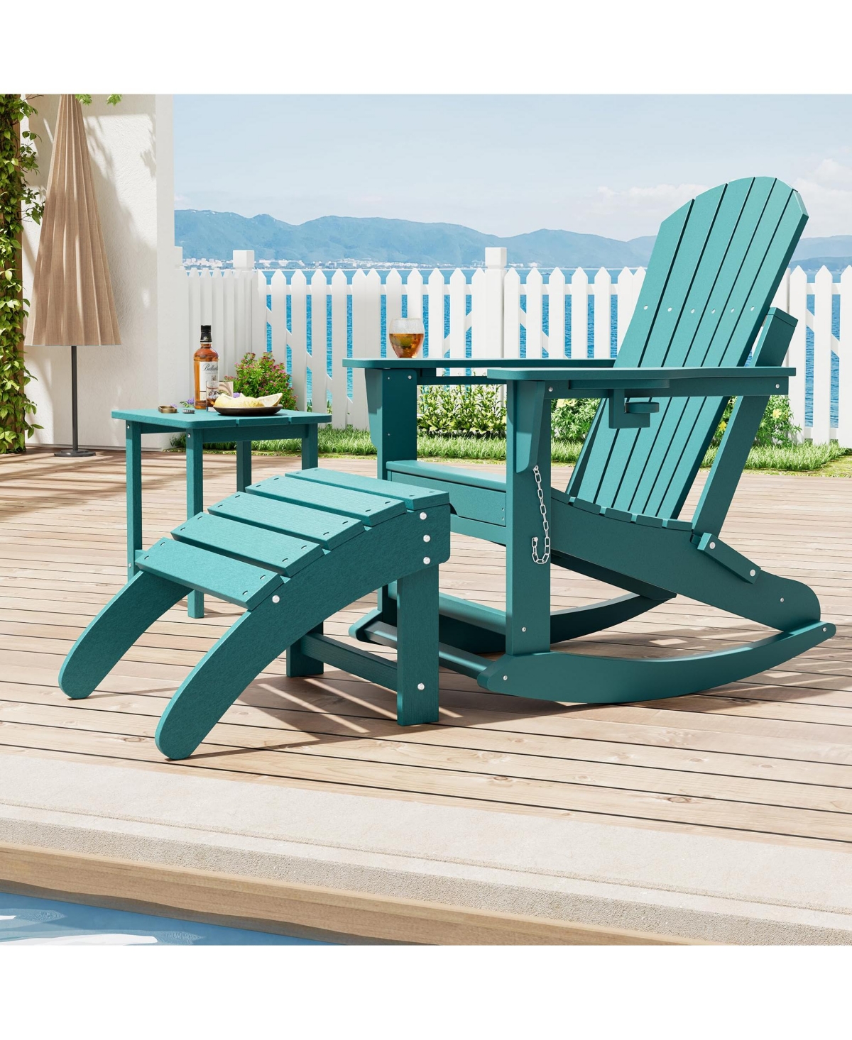 GarveeLife Set of 4 Weather-Resistant Hdpe Adirondack Ottoman Footrest for Adirondack Chair