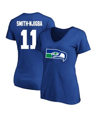 Women's Jaxon Smith-Njigba Royal Seattle Seahawks Plus Size Name & Number V-Neck T-Shirt