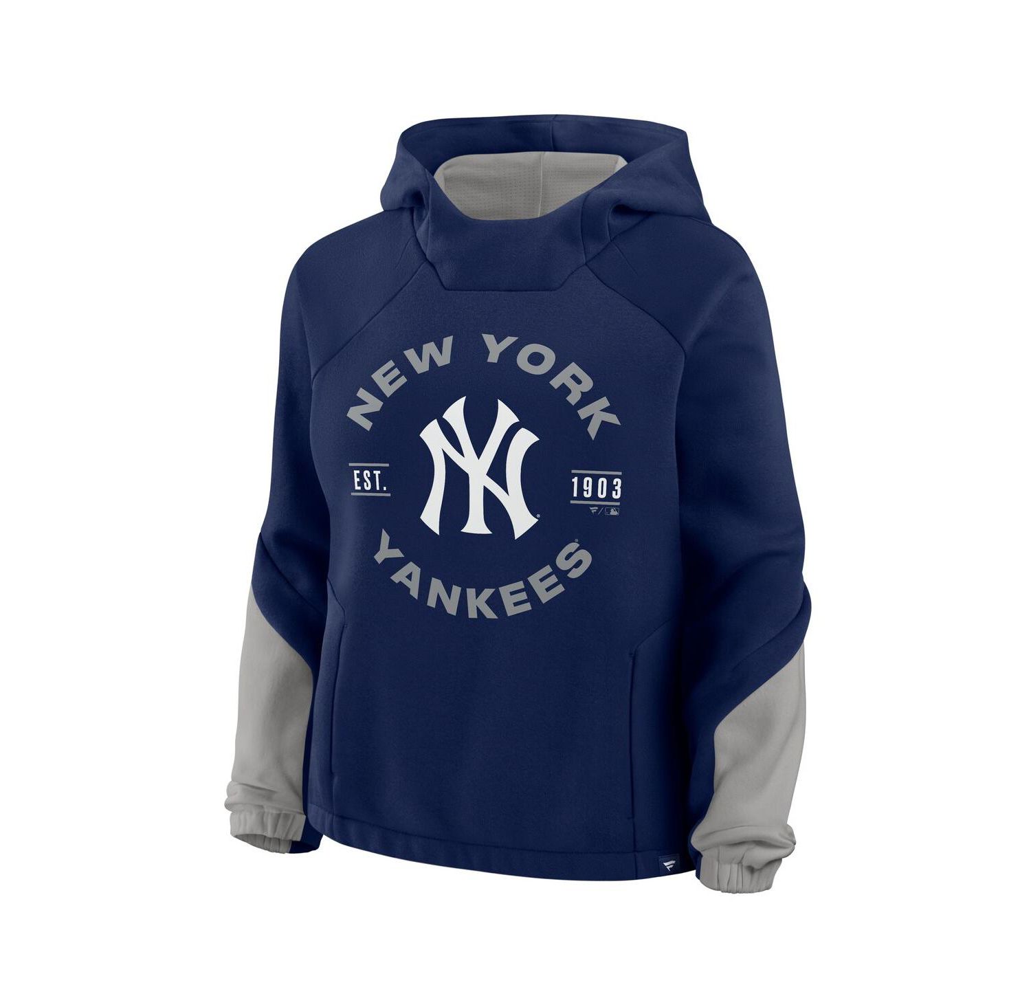 Women's Navy New York Yankees Oversized Time to Win Pullover Hoodie