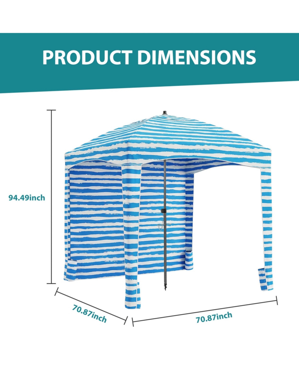 Yiortwo 6x6 Feet Beach Tent Sun Shelter UPF50+ Portable Canopy With Side Walls