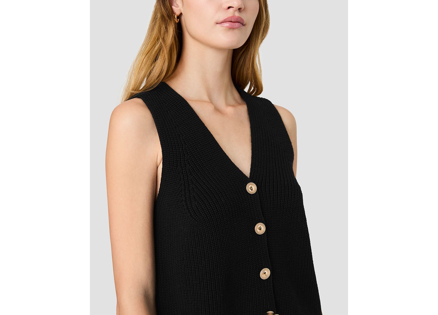 Women's Mozart V-Neck Sleeveless Rib Knit Vest