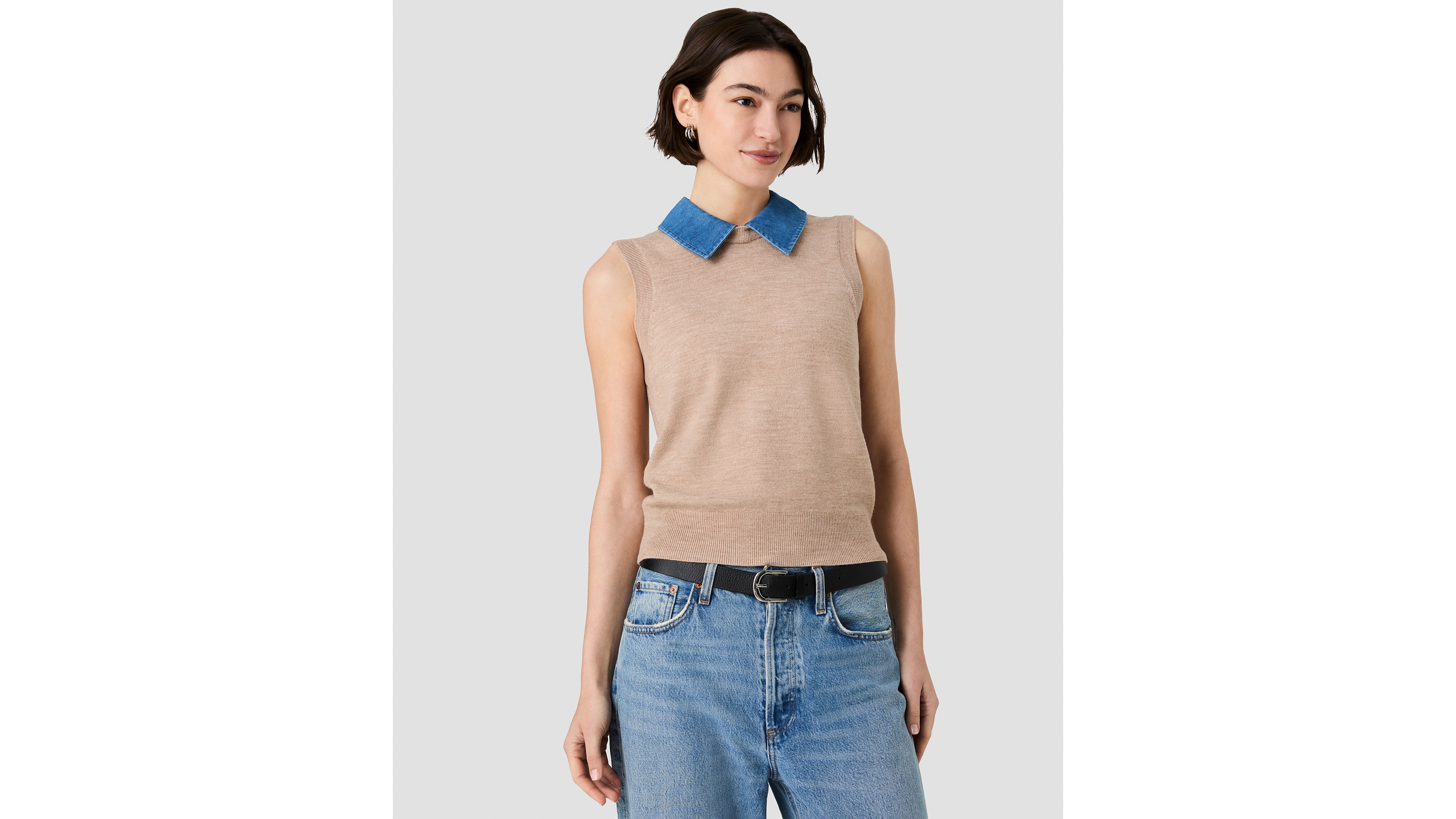 French Connection Women's Babysoft Collared Neck Knit Top