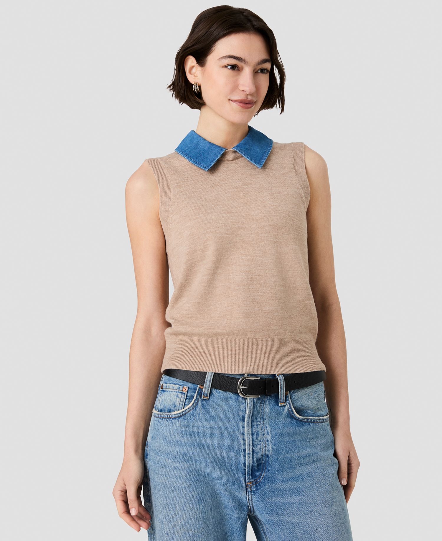 Women's Babysoft Collared Neck Knit Top