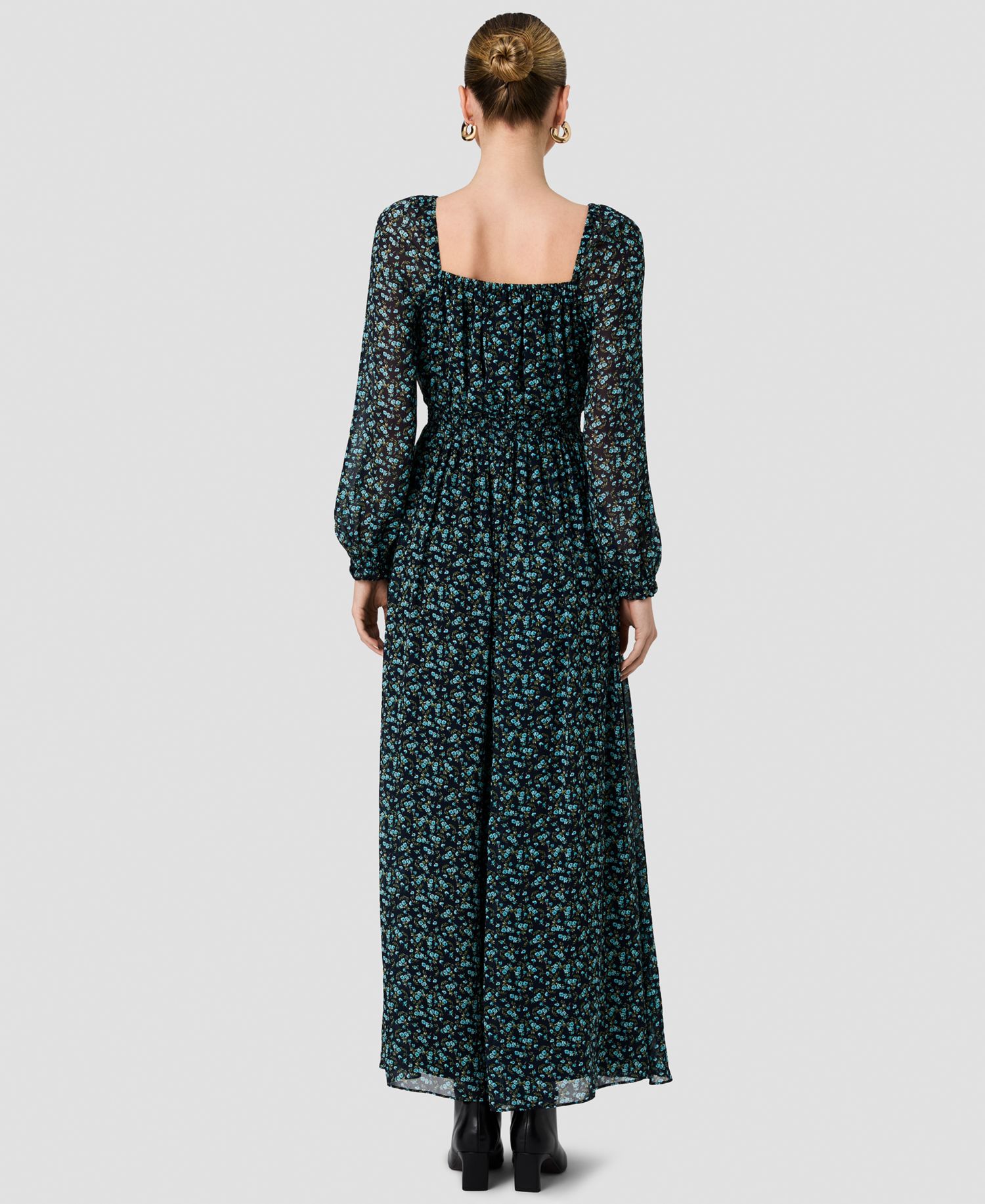 Women's Marina Square Neck Long-Sleeve Maxi Dress