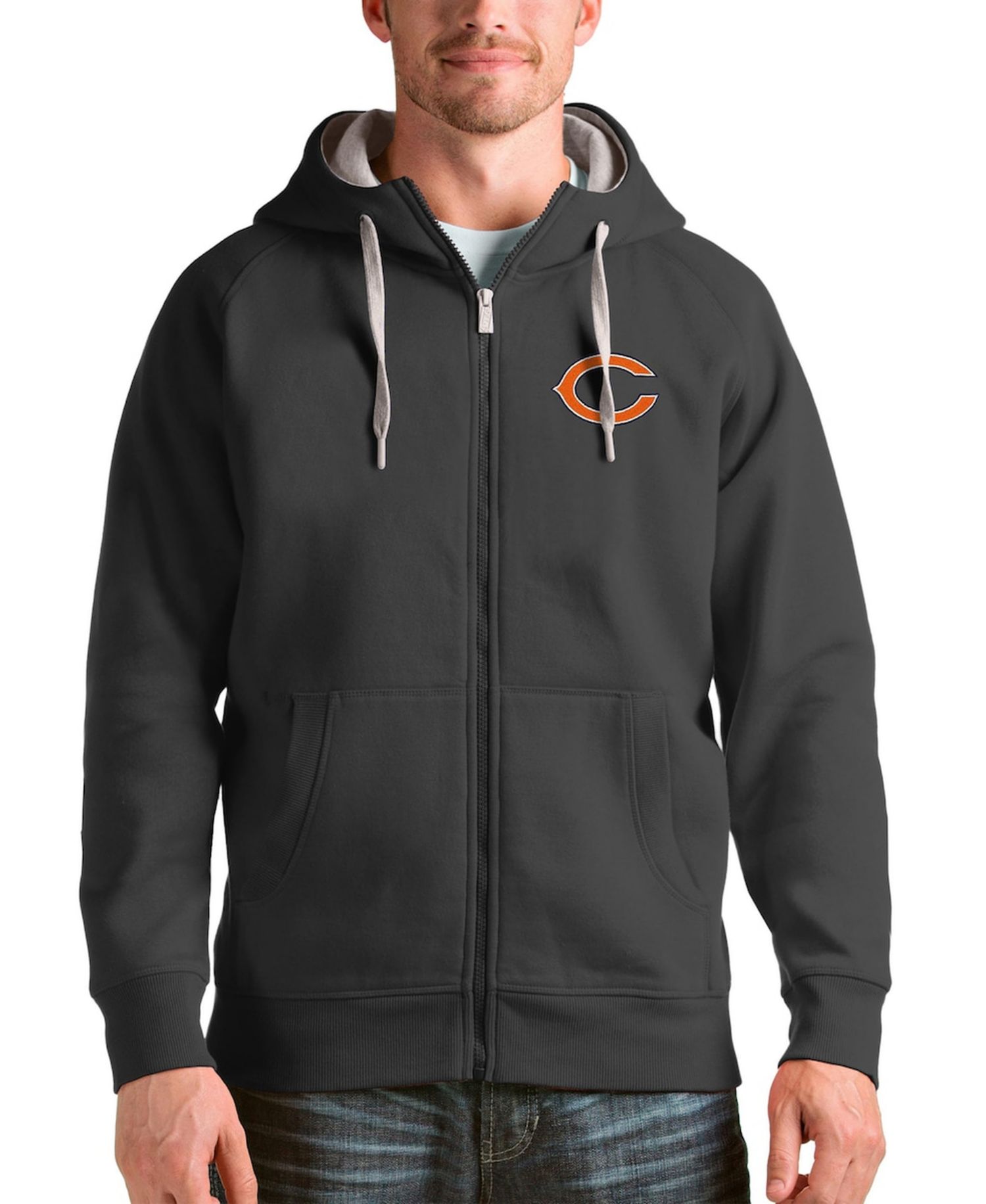 Men's Charcoal Chicago Bears Victory Full-Zip Hoodie