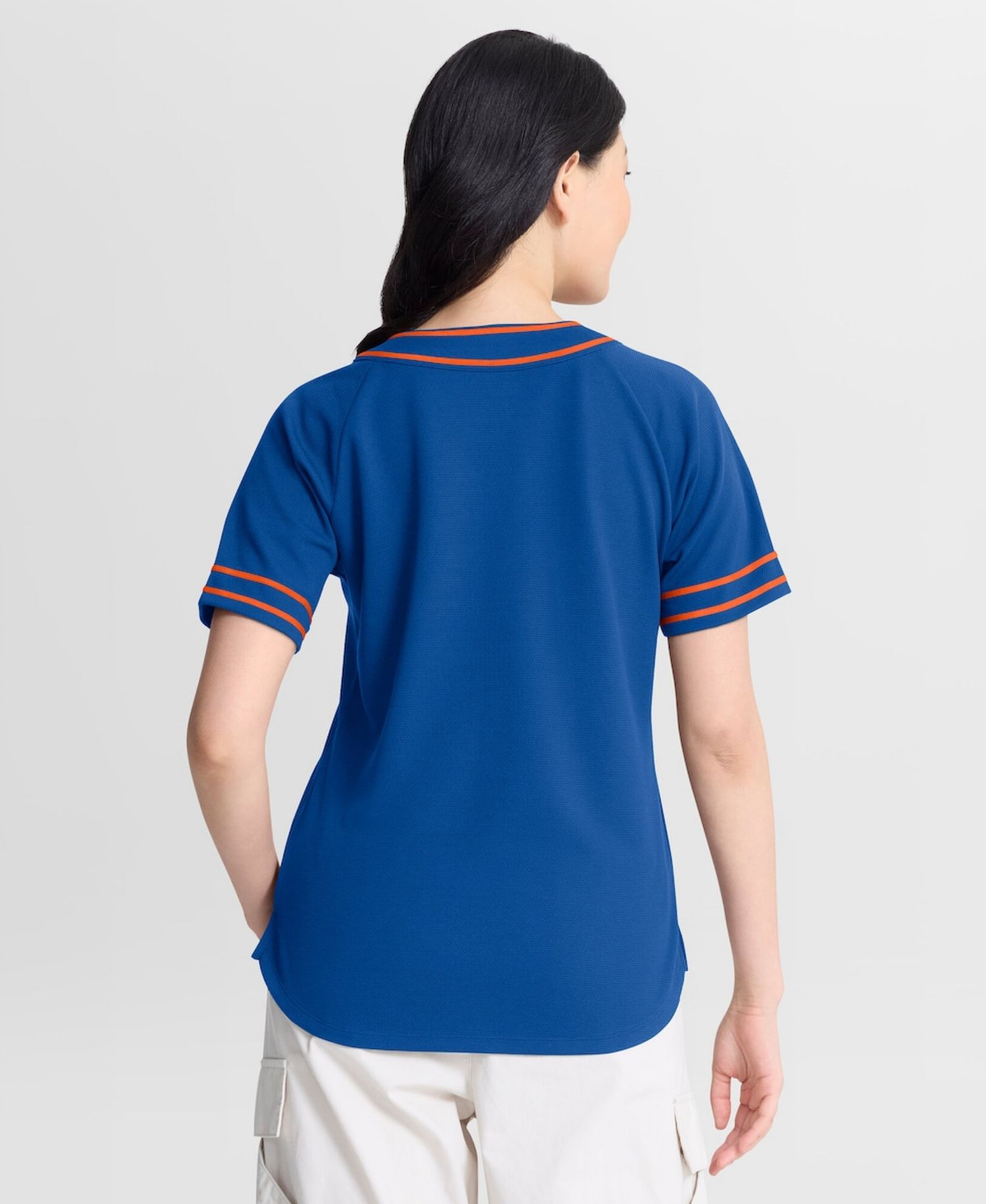 Women's Royal New York Mets Diva Race Ahead Raglan V-Neck T-Shirt