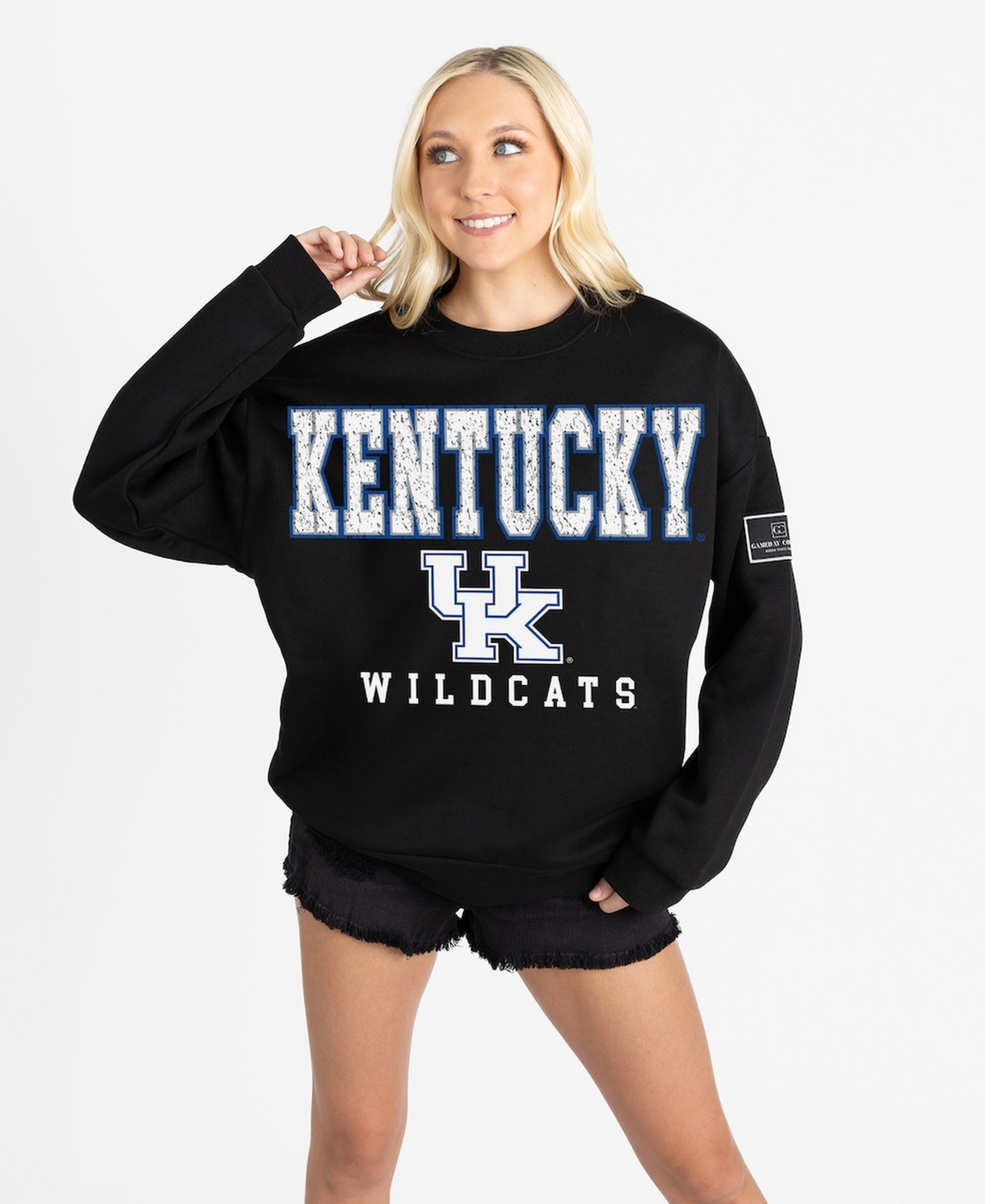 Gameday Couture Women's Black Kentucky Wildcats Oversized Level Up Label Premium Sweatshirt