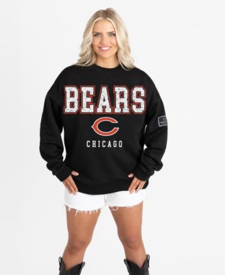 Women's Black Chicago Bears Oversized Level Up Black Label Premium Fleece Sweatshirt