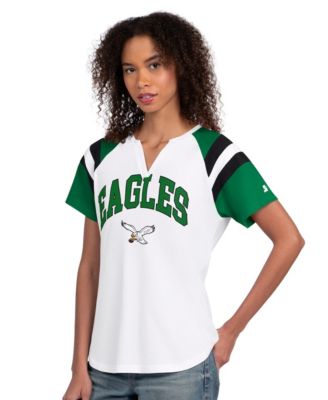 Women's White Philadelphia Eagles Game On Notch Neck T-Shirt