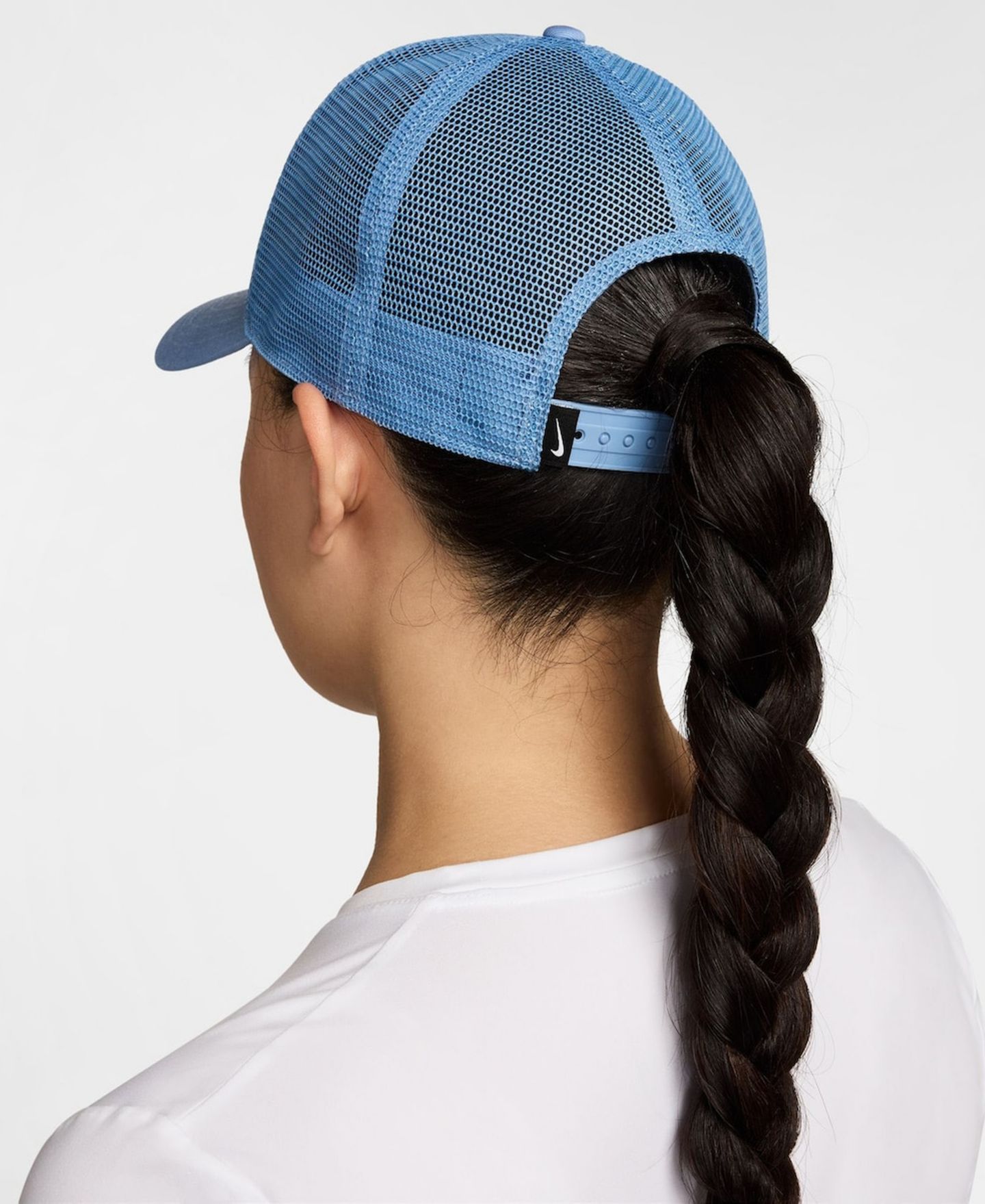 Мужская кепка Nike and Light Blue Swoosh Rise Trucker Adjustable Hat — фото 3