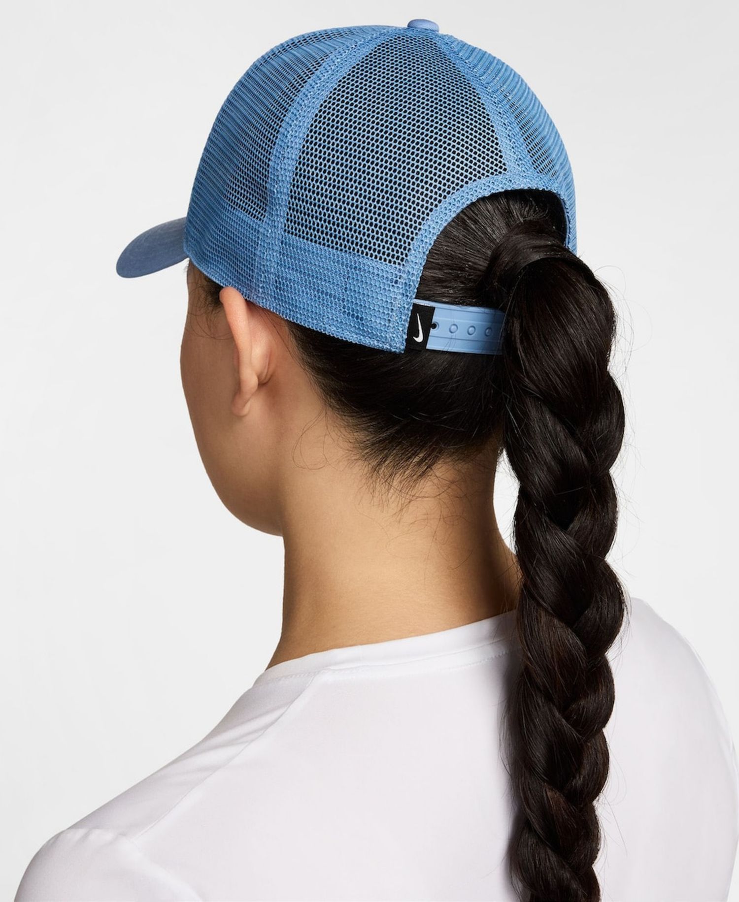 Men's and Women's Light Blue Swoosh Rise Trucker Adjustable Hat
