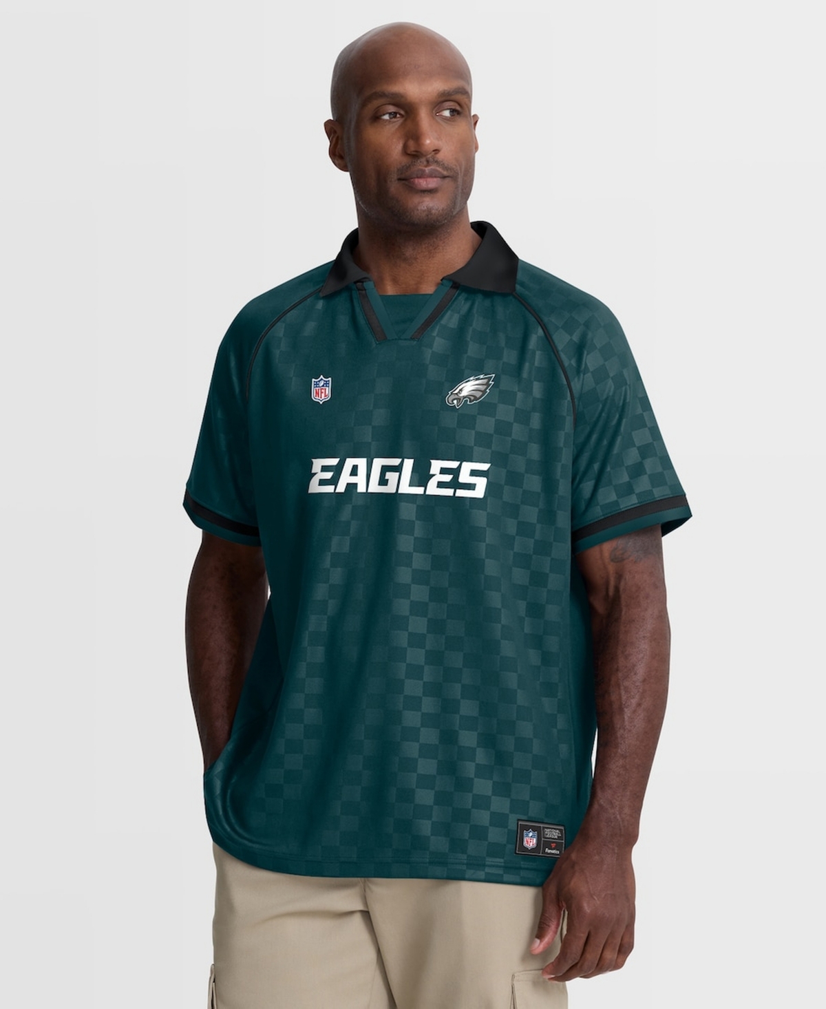 Fanatics Men's Midnight Green/Black Philadelphia Eagles Homerun Raglan V-Neck Polo Shirt