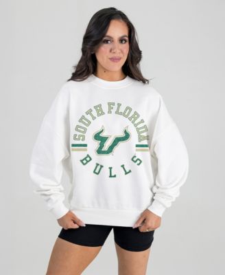 Women's White South Florida Bulls Oversized Vintage Days Perfect Crew Sweatshirt