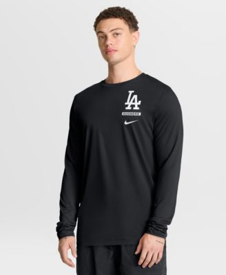 Men's Black Los Angeles Dodgers 2-Hit Legend Dri-FIT Long Sleeve T-Shirt