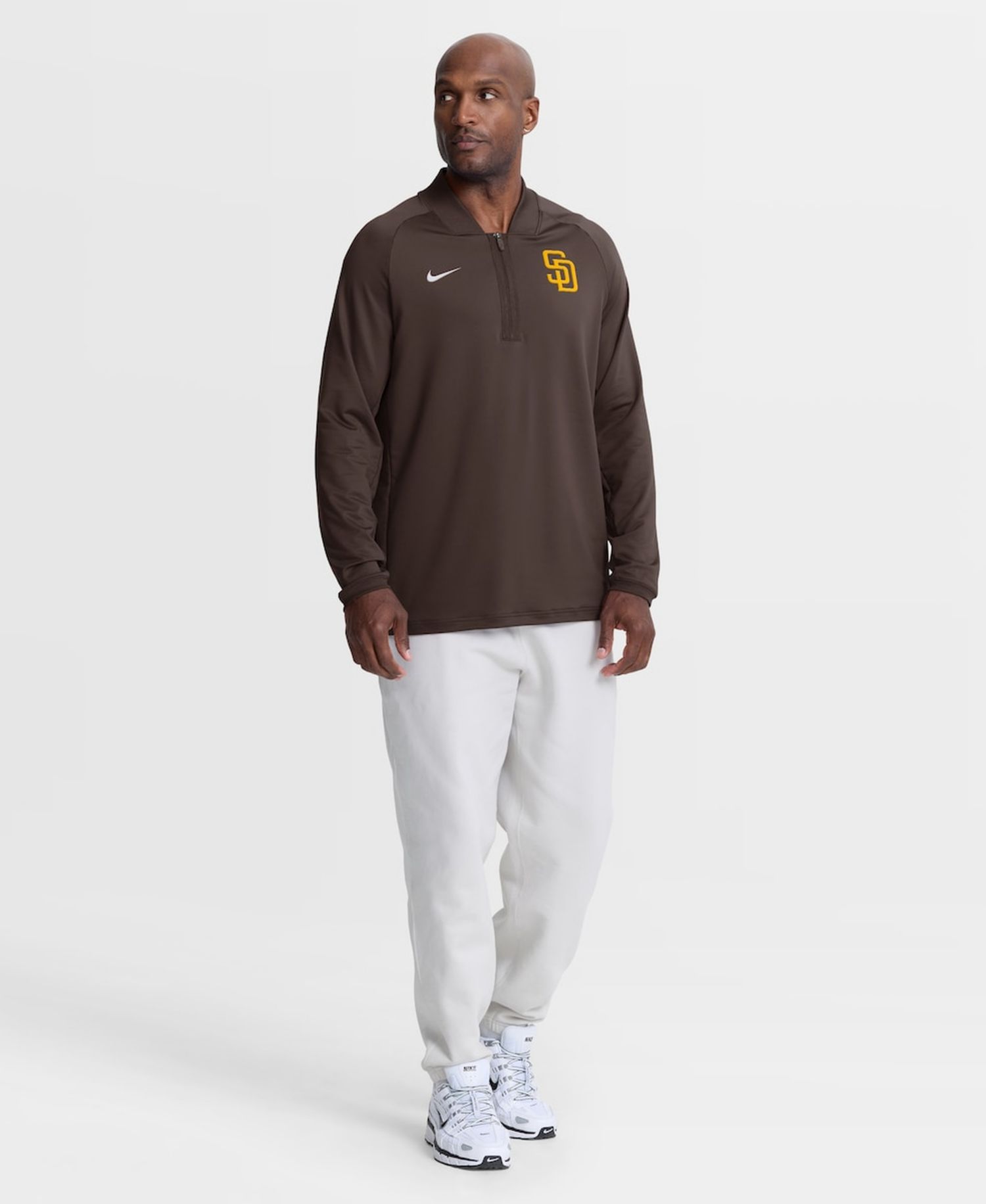 Men's Brown San Diego Padres Authentic Collection Dri-FIT Raglan Half-Zip Pullover Sweatshirt