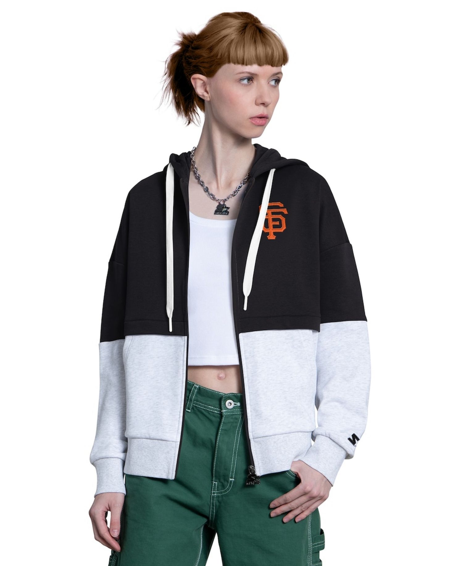 Women's Black/Heather Gray San Francisco Giants Wishbone Full-Zip Hoodie