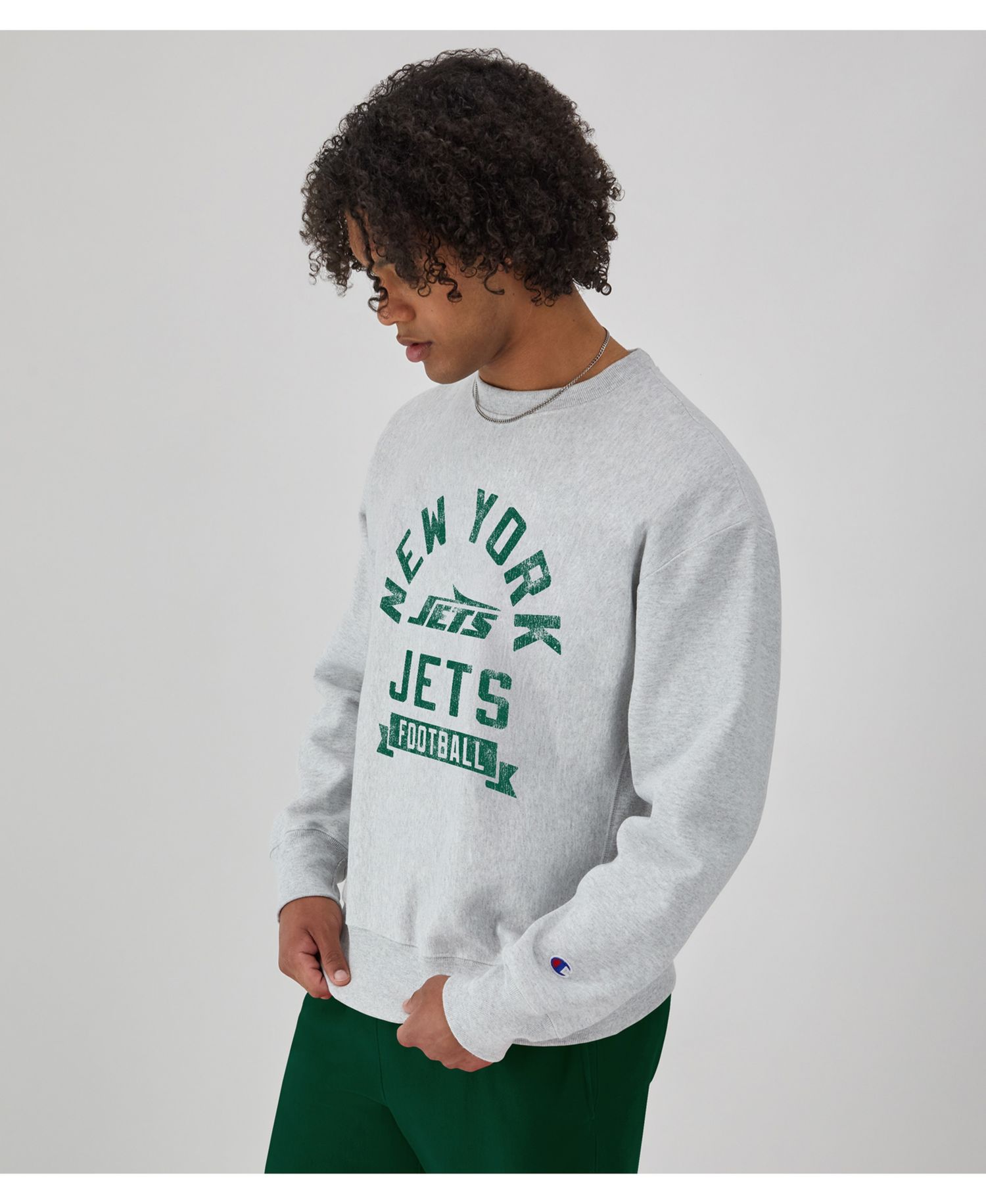 Men's Heather Gray New York Jets Reverse Weave Fleece Pullover Sweatshirt