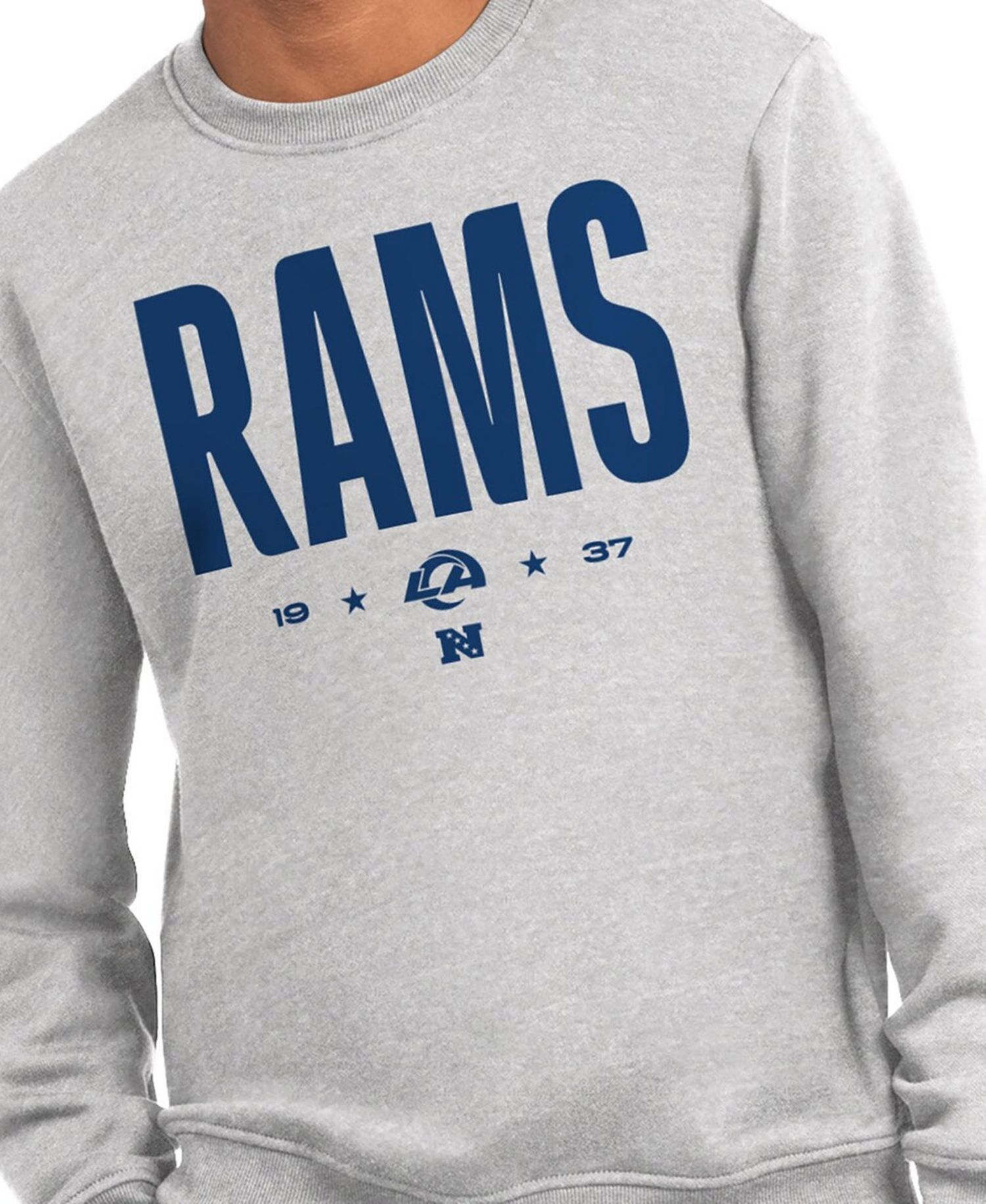 Men's Ash Los Angeles Rams Port Co Sweatshirt