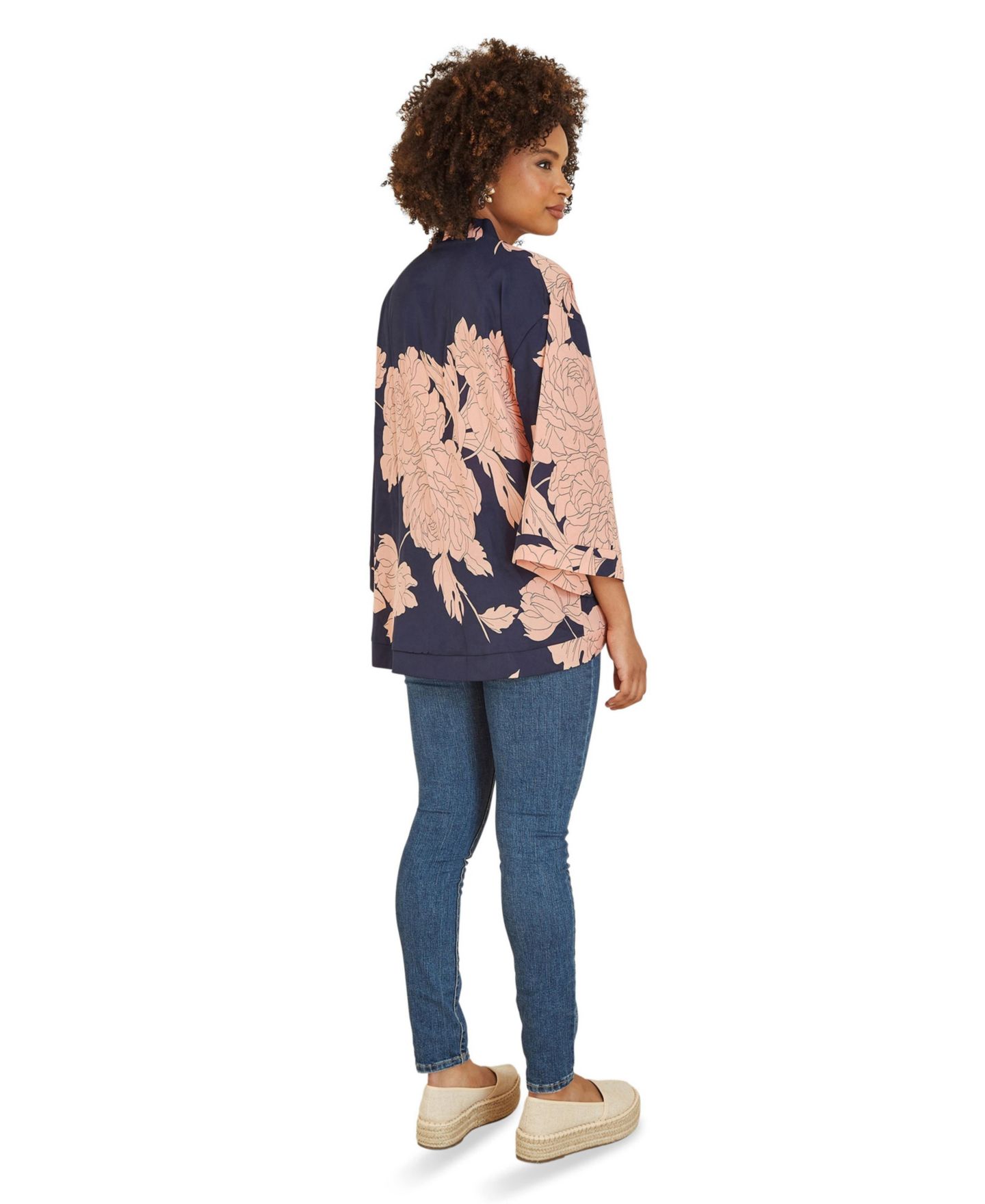Женская куртка Yumi Blossom Print Relaxed, цвет: Тёмно-синий — фото 3