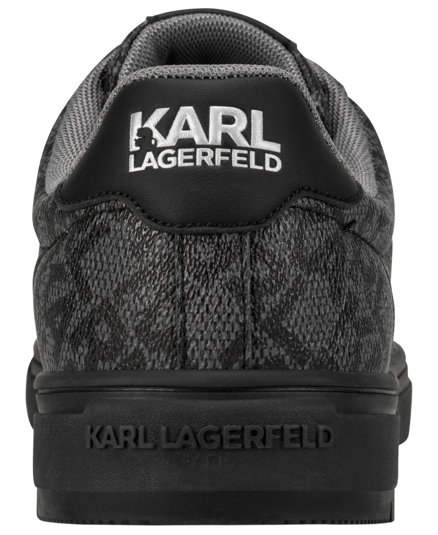 Мужские кроссовки KARL LAGERFELD PARIS Fabien All-Over Logo Lace-Up, цвет: Чёрный / Серый — фото 3