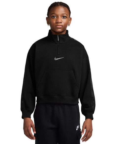 Толстовки Nike Long-Sleeve Sweatshirt для девочек, цвет: Чёрный