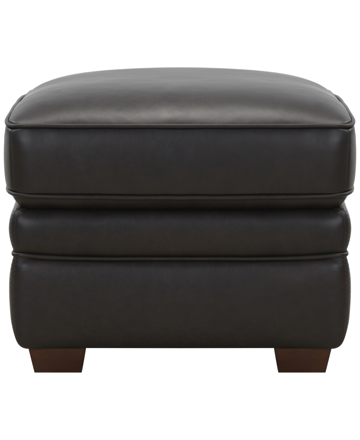 Gaspare 26" Leather Ottoman, Macy's Exclusive