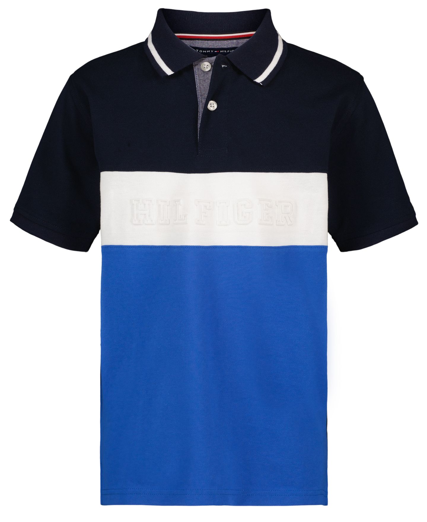 Поло Tommy Hilfiger Color-Blocked Logo Polo для мальчиков, цвет: Тёмно-синий — фото 1