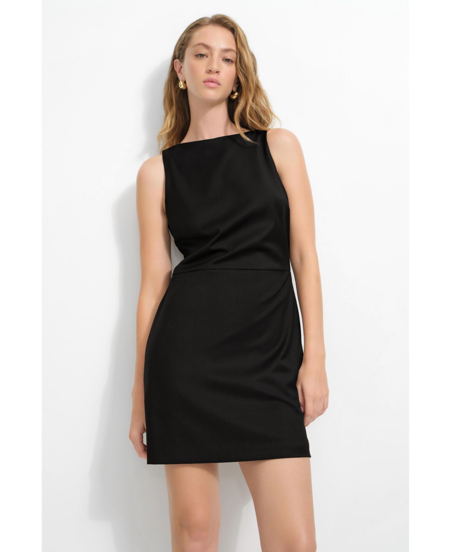 Women's Jessica Sleeveless Boat-Neck A-Line Dress with Pockets