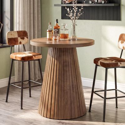 63 Inch Bar Table, Sturdy Modern Counter Height Pub Table with 2-Tier Storage Shelf and Metal Footrest