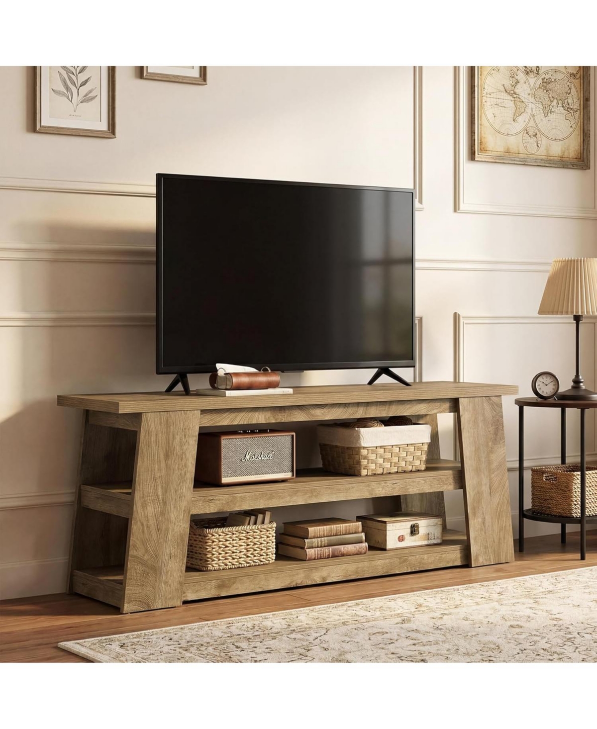 Tribesigns 3-Tier Tv Stand with Storage for 65 Inch Tv, Entertainment Center with Shelves, for Living Room, Apartment