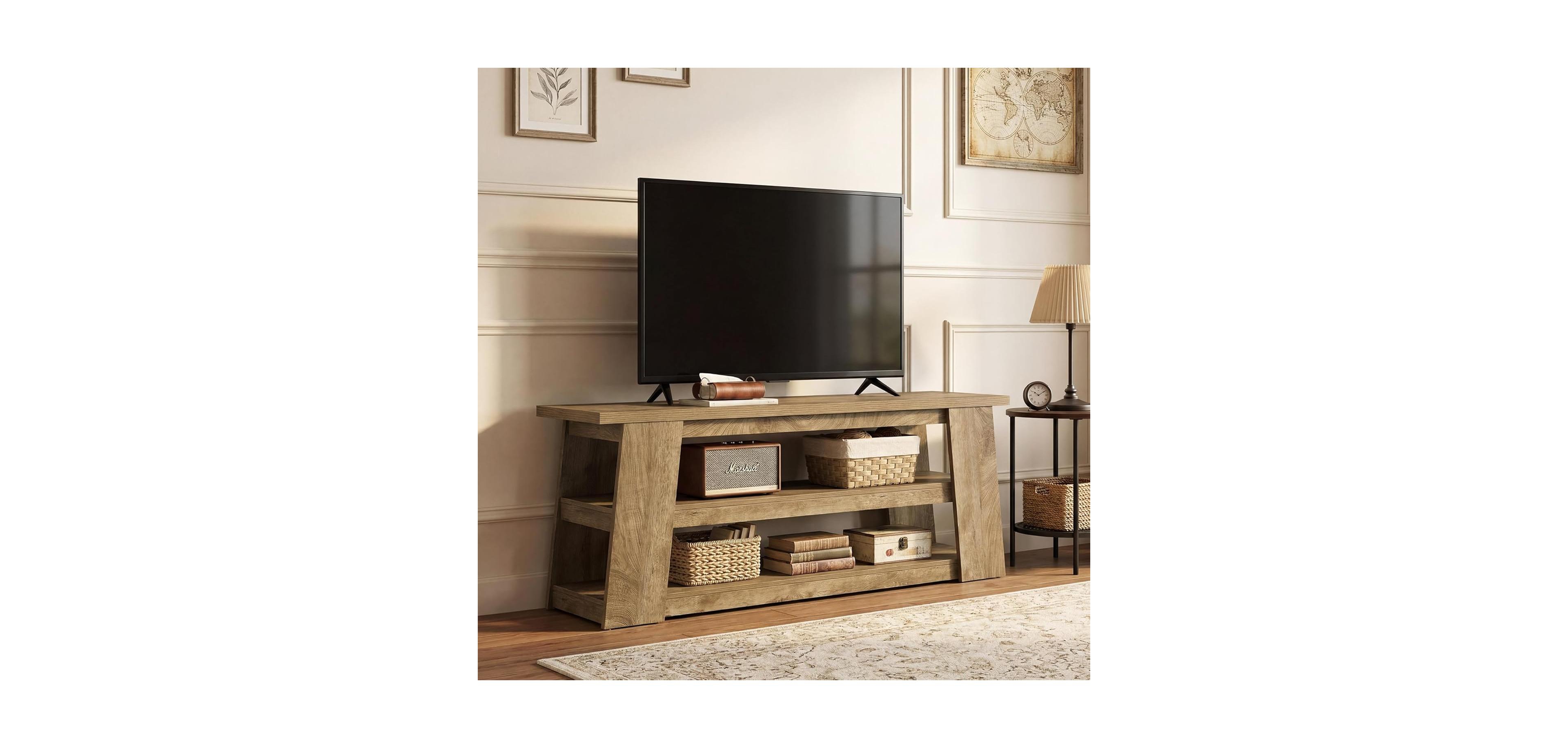 Tribesigns 3-Tier Tv Stand with Storage for 65 Inch Tv, Entertainment Center with Shelves, for Living Room, Apartment