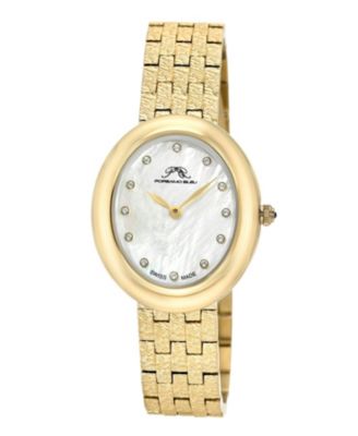 Women's Angelica Watch with Mother of Pearl Dial, Topaz Gemstones and Stainless Steel Bracelet 1341BANS