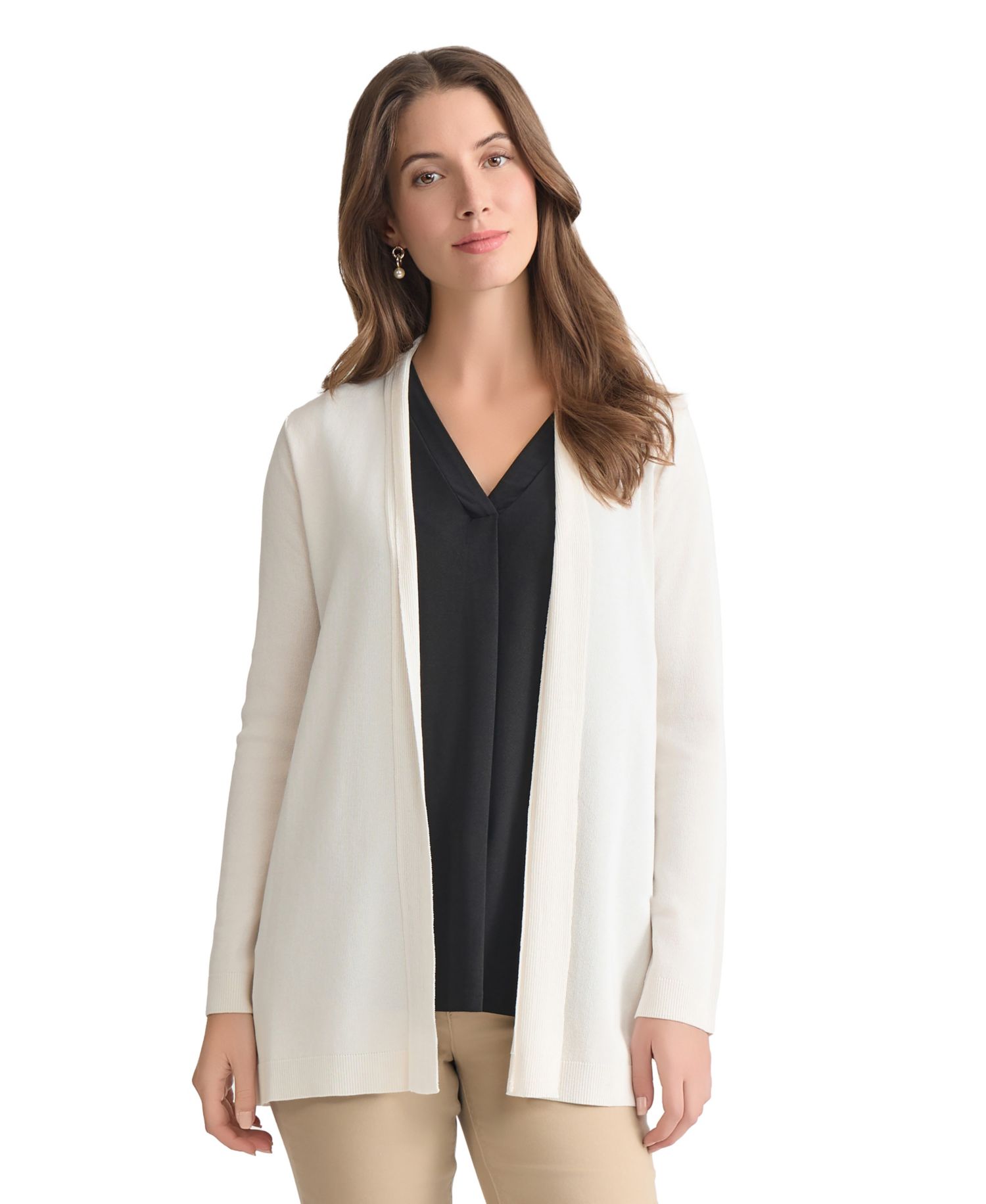 Petite Icon Open-Front Relaxed Cardigan
