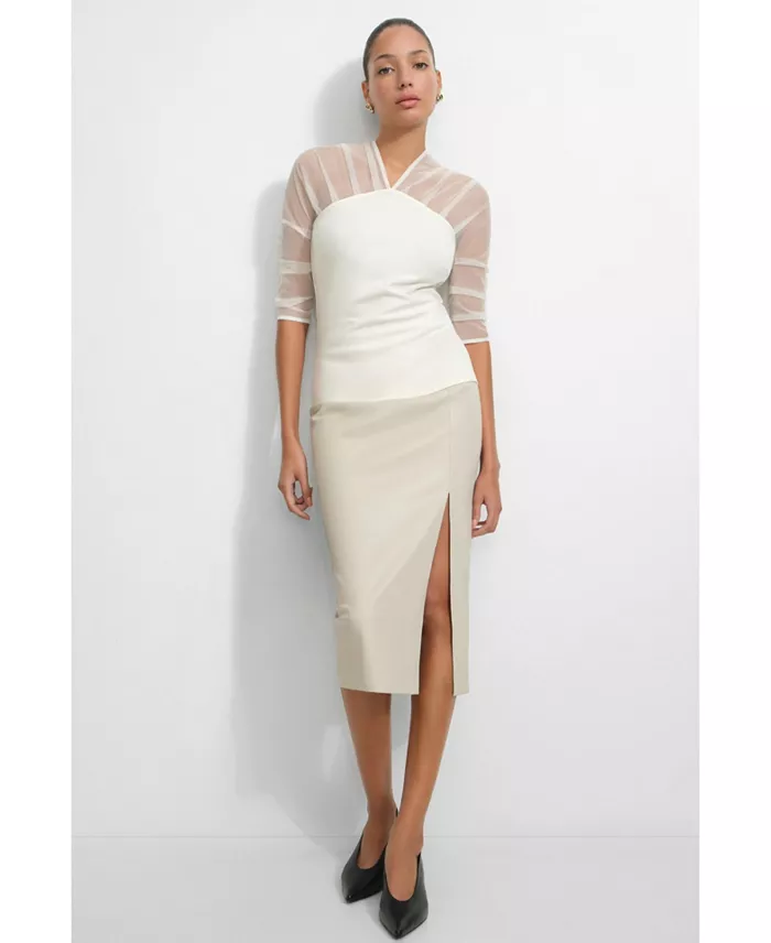 Women's Reva Sheer Mesh-Sleeve Evening Top - thumbnail 6